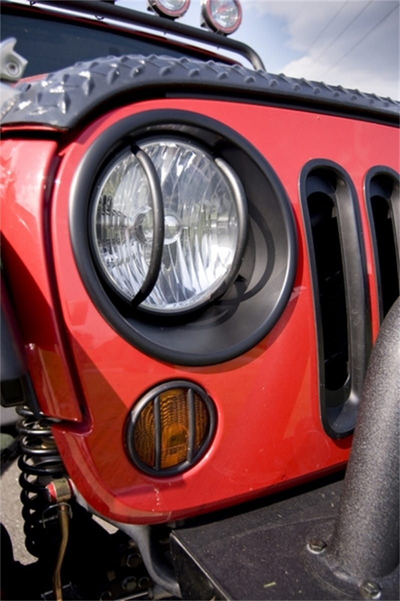 Rugged Ridge Headlight Bezels Black 07-18 Jeep Wrangler JK thumbnail 2