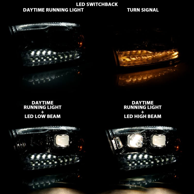 ANZO 2009-2018 Dodge Ram 1500 Projector H.L. Switchback Chrome Amber thumbnail 8