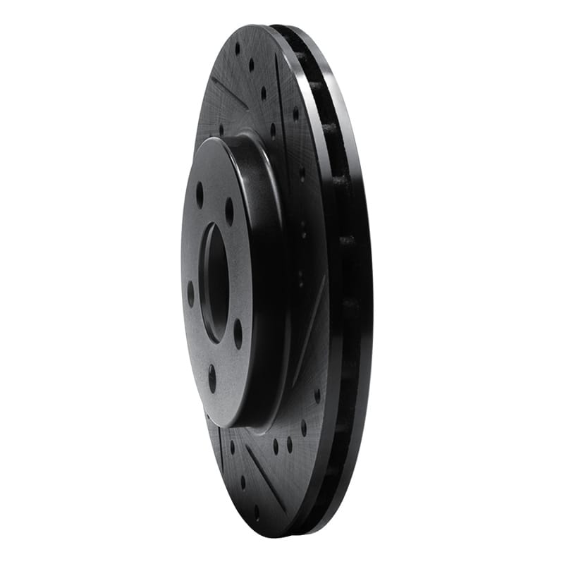 R1 95-99 Dodge Neon (USA/Canada) Front Right Drilled & Slotted Black Brake Rotor