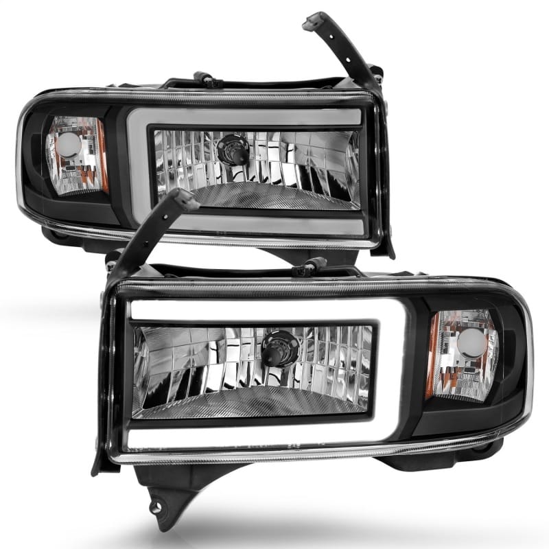 ANZO 94-02 Dodge RAM Crystal Headlight - w/ Light Bar Black Housing thumbnail 2