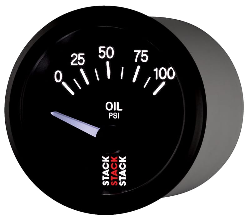 Autometer Stack Instruments 52mm 0-100 PSI 1/8in NPTF Electronic Oil Pressure Gauge - Black thumbnail 3