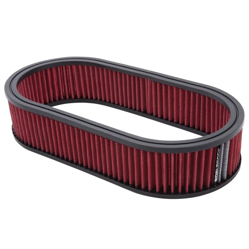 Edelbrock Air Cleaner Element Oval 2 5In Tall Red w/ White Strip thumbnail 2