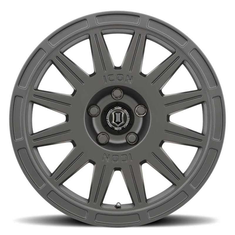 ICON Ricochet 17x8 5x4.5 38mm Offset 6in BS Satin Black Wheel thumbnail 4