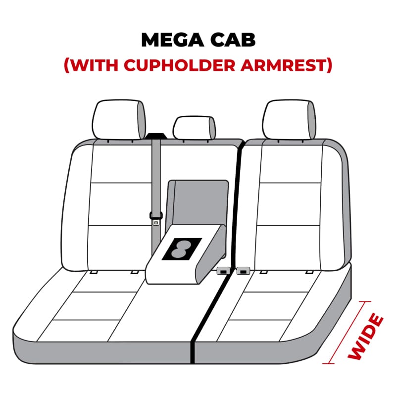 Covercraft 22-24 Ram Mega 2-Row 60/40 Endura RAM Logo SeatSaver Custom Second Row Seat Covers