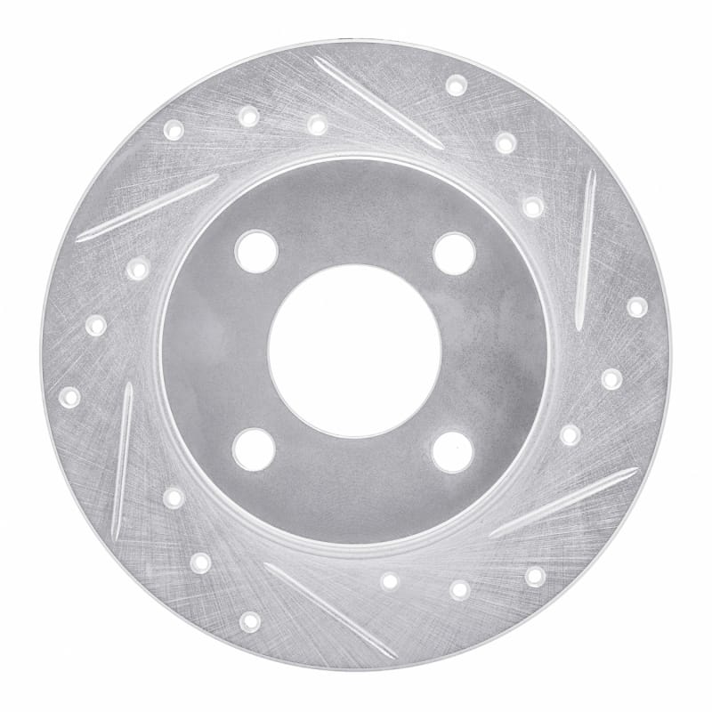 R1 78-90 Dodge Charger Front Right Drilled & Slotted Silver Brake Rotor