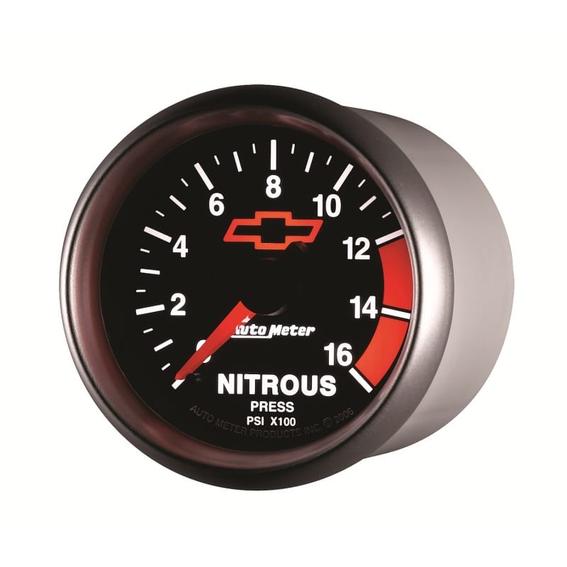 Autometer GM Bowtie Black 2-1/16in 0-1600 PSI Nitrous Pressure - Digital Stepper Motor thumbnail 3