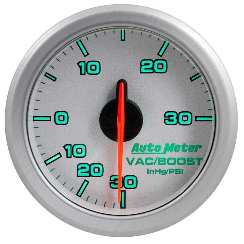 Autometer Airdrive 2-1/6in Boost/Vac Gauge 30in HG/30 PSI - Silver thumbnail 7