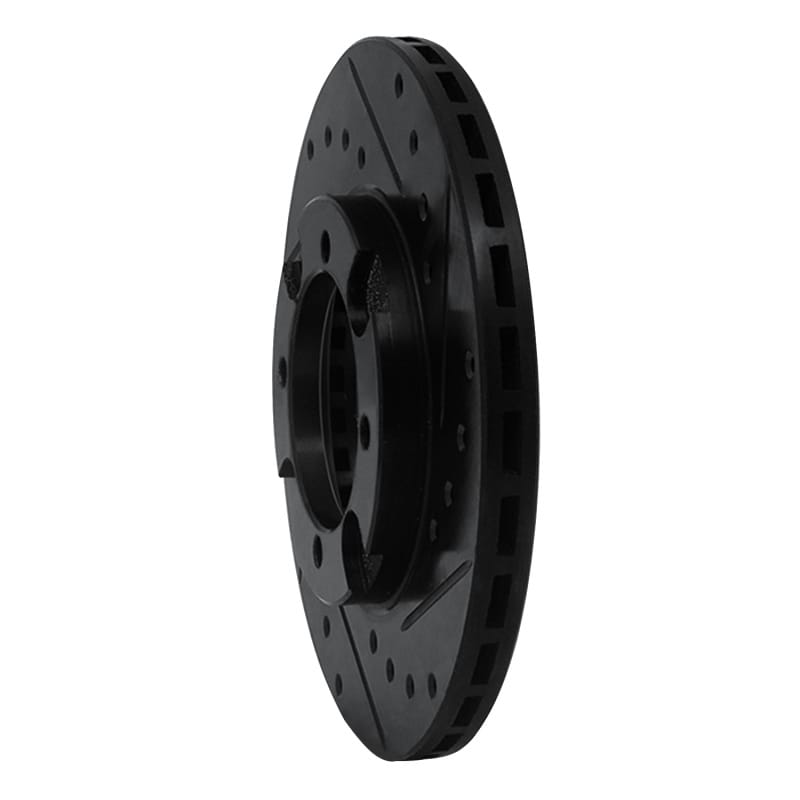 R1 83-91 Dodge COLT Front Right Drilled & Slotted Black Brake Rotor thumbnail 2