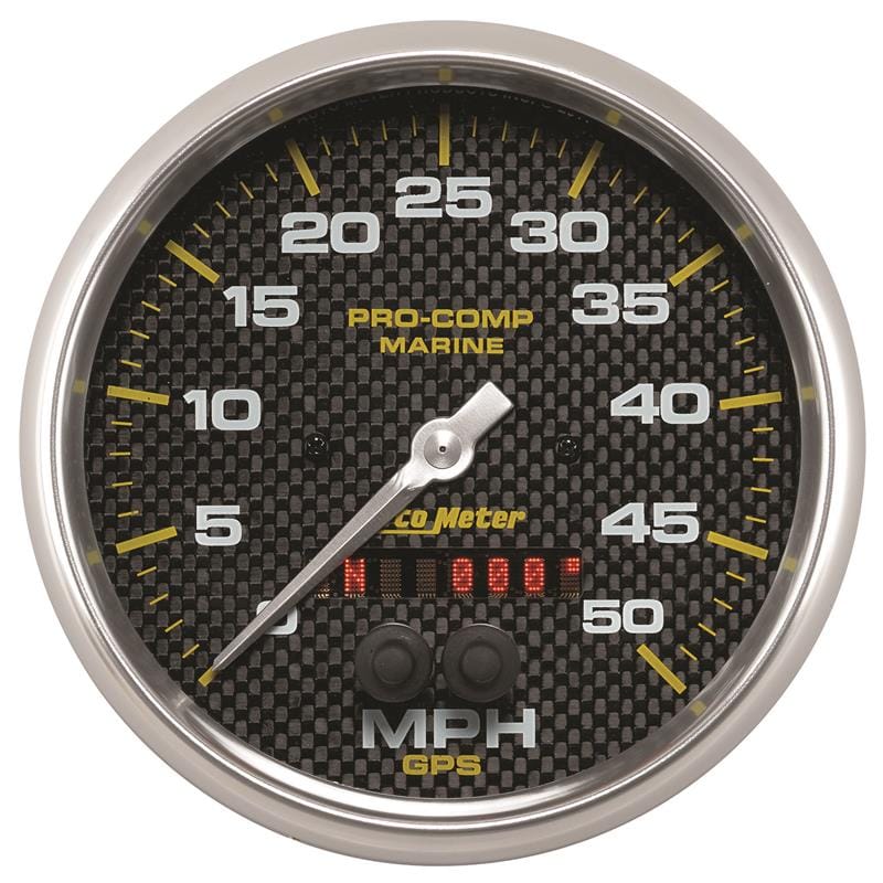 Autometer Speedometer Gauge 5 inch 50MPH GPS Marine Carbon Fiber