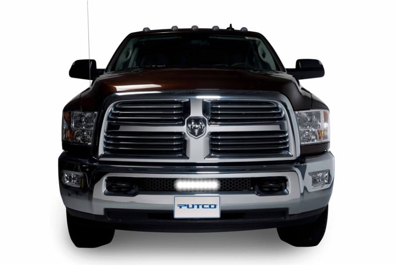 Putco 11-18 Ram HD - SS Punch Style Bumper Grille Insert w/ 10in Luminix Light Bar (Black) thumbnail 2