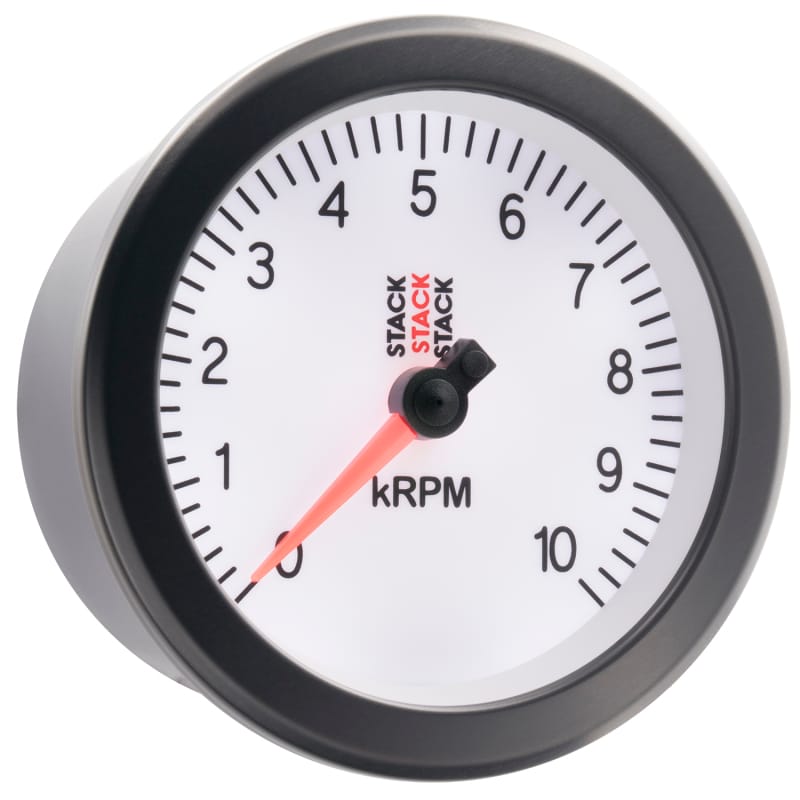 Autometer Stack Sport 88mm 0-10K RPM Tachometer - White thumbnail 6