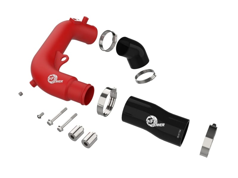 aFe 2024+ Jeep Wrangler JL L4-2.0L (t) BladeRunner 2-1/2in Aluminum Hot Charge Pipe - Red thumbnail 2