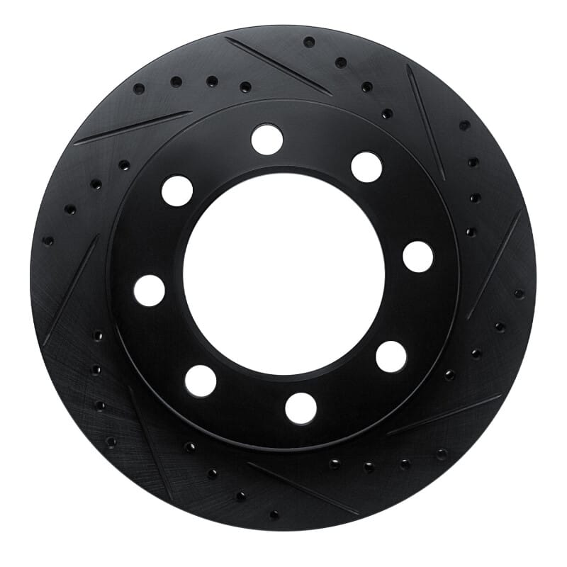 R1 71-97 Dodge B3500 / B2500 Front Right Drilled & Slotted Black Brake Rotor