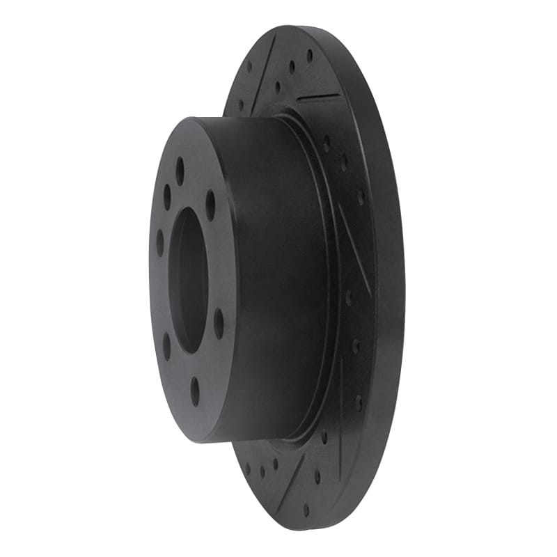 R1 06-18 Dodge Sprinter 2500 Rear Left Drilled & Slotted Black Brake Rotor thumbnail 2