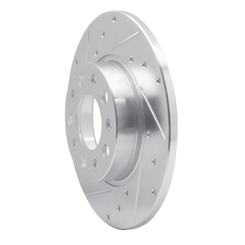 R1 15-25 Alfa Romeo Tonale Rear Left Drilled & Slotted Silver Brake Rotor thumbnail 2