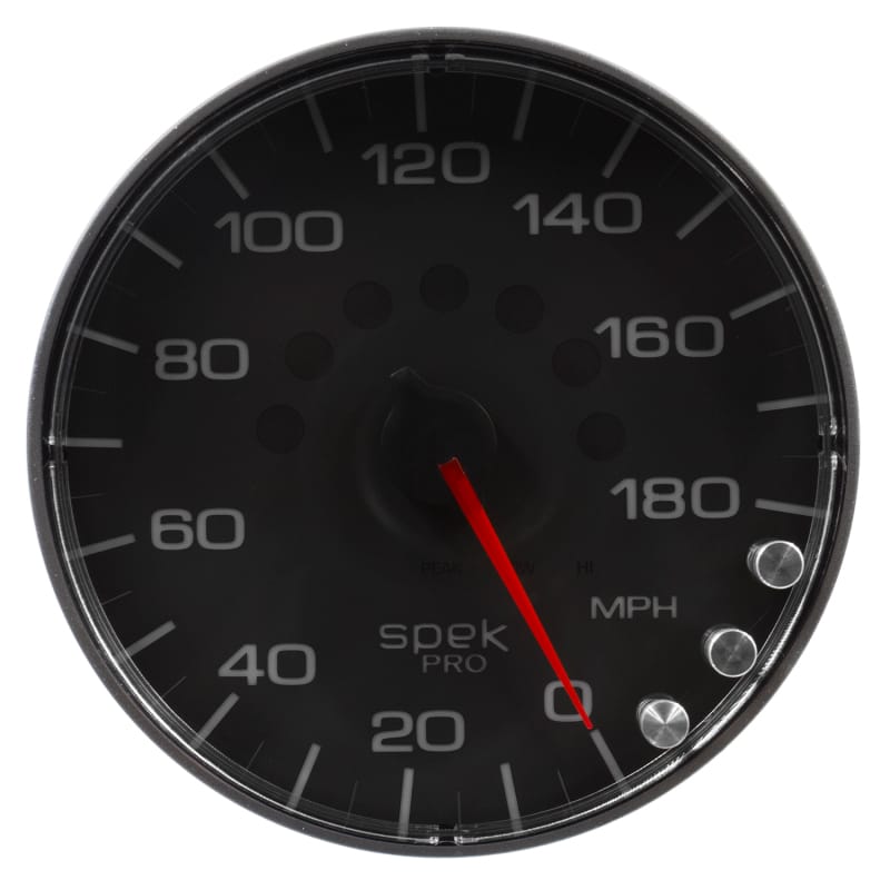 Autometer Spek-Pro Gauge Speedometer 5in 180 Mph Elec. Programmable Black/Black - P230328 thumbnail 2