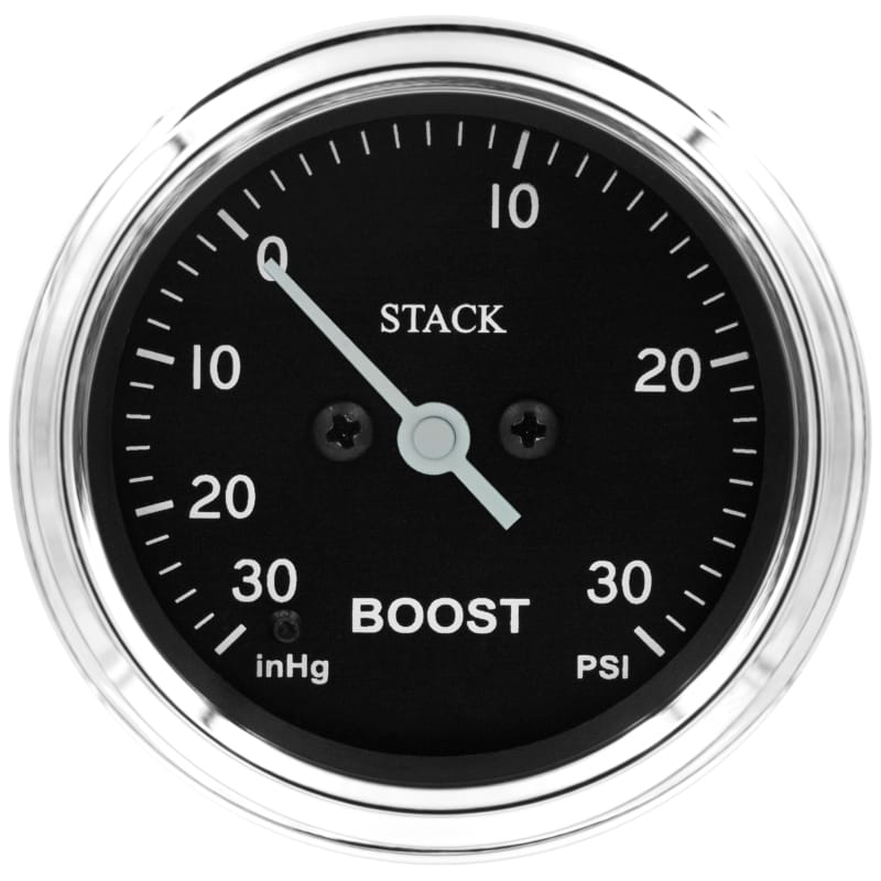 Autometer Stack 52mm -30INHG to +30 PSI (Incl T-Fitting) Pro Step Motor Boost Press Gauge - Classic