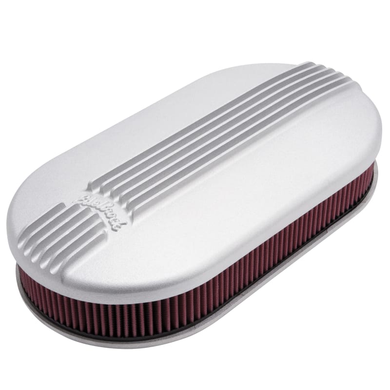 Edelbrock Air Cleaner Classic Series Oval Aluminum 17 5In X 9 35In X 4 45In Dual Carburetor thumbnail 3