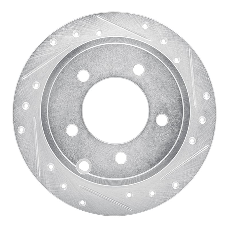 R1 07-17 Chrysler 200 Rear Right Drilled & Slotted Silver Brake Rotor