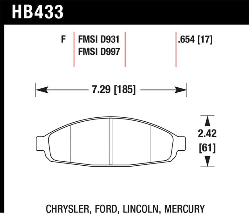 Hawk HPS Street Brake Pads - HB433F.654