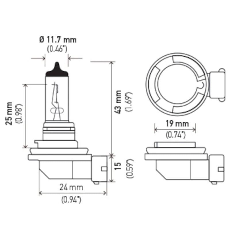 Hella Bulb H8 12V 35W PGJ19-1 T4 thumbnail 2