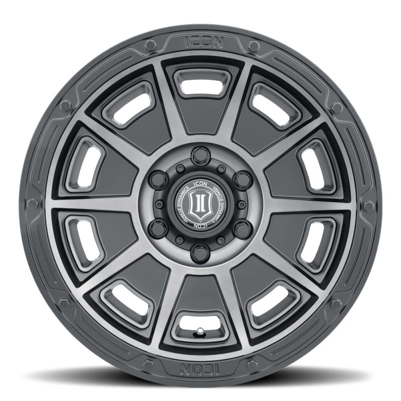 ICON Victory 17x8.5 5x5 -6mm Offset 4.5in BS Smoked Satin Black Tint Wheel thumbnail 2