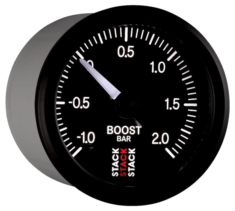 Autometer Stack 52mm -1 to +2 Bar (Incl T-Fitting) Pro Stepper Motor Boost Pressure Gauge - Black thumbnail 6