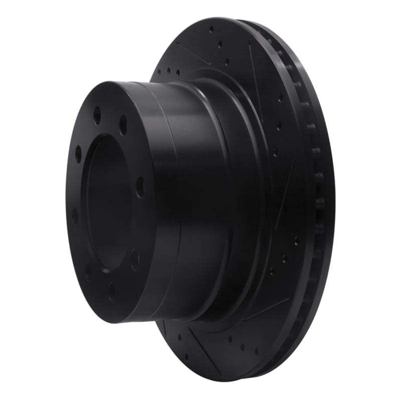 R1 03-08 Dodge Ram 3500 Rear Right Drilled & Slotted Black Brake Rotor thumbnail 2