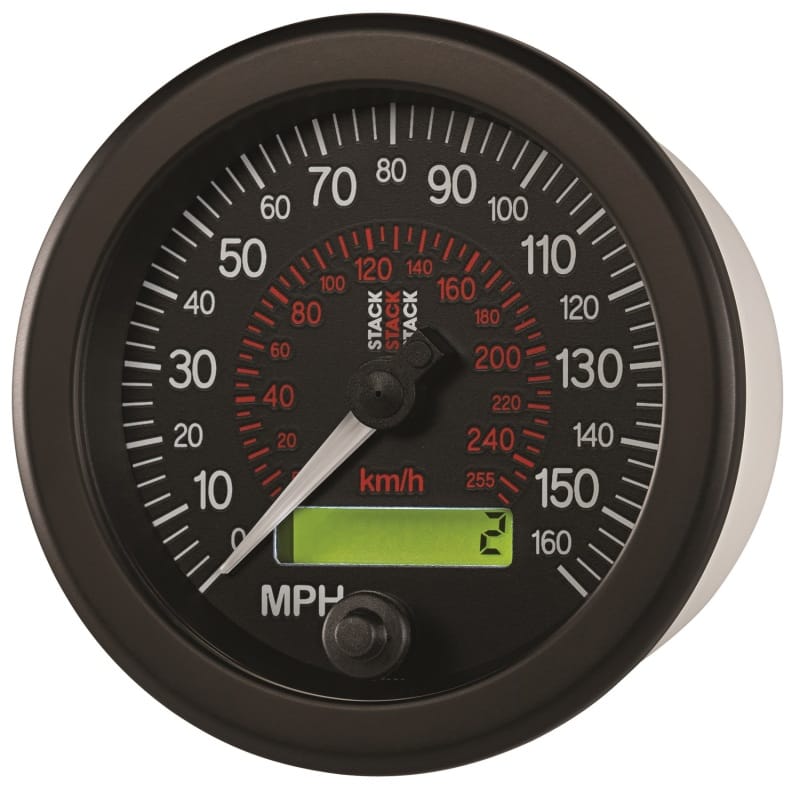 Autometer Stack Instruments 88MM 0-160 MPH / 260 KM/H Programmable Speedometer - Black thumbnail 2