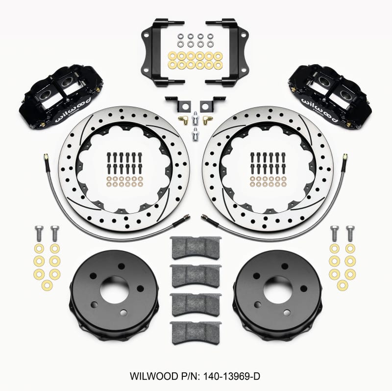 Wilwood Narrow Superlite 4R Rear Kit 12.88in Drilled 2007-up Jeep JK w/Lines