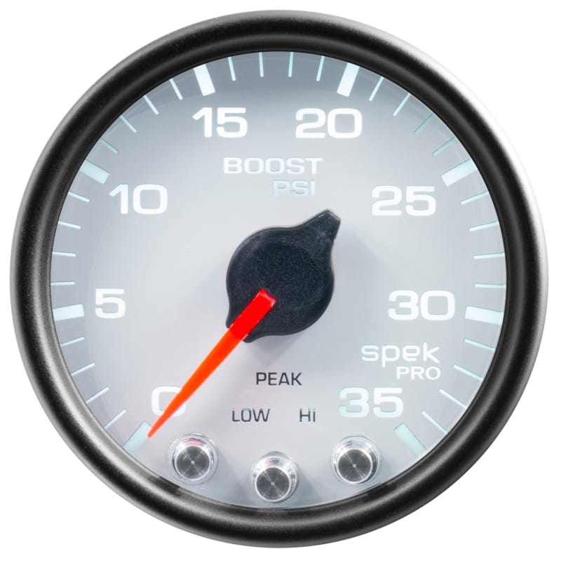 Autometer Spek-Pro Gauge Boost 2 1/16in 35psi Stepper Motor W/Peak & Warn White/Black thumbnail 4