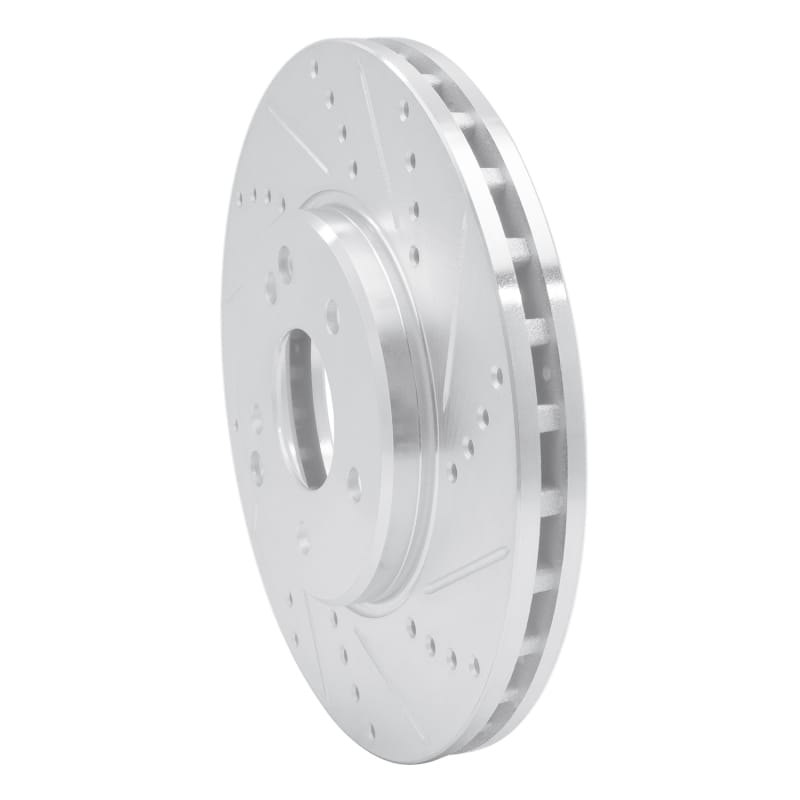 R1 96-11 Chrysler Crossfire Front Right Drilled & Slotted Silver Brake Rotor thumbnail 2