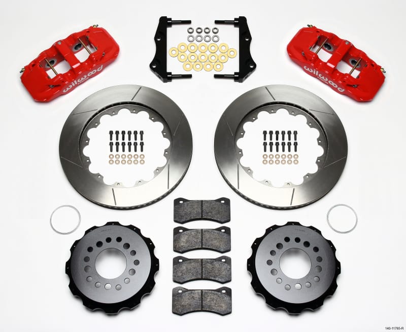 Wilwood AERO4 Rear Kit 14.25in Red 2006-10 Magnum/Challenger/Charger/300C