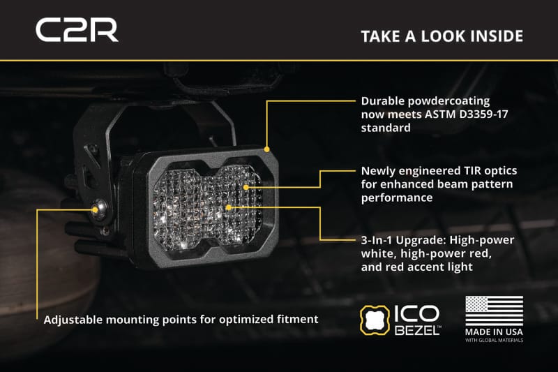 Diode Dynamics C2R White Flood Flush Mount LED Pod (Pair) thumbnail 6