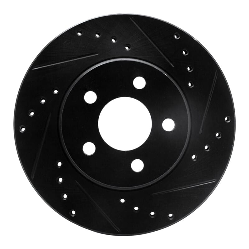 R1 86-90 Chrysler Town & Country Front Right Drilled & Slotted Black Brake Rotor