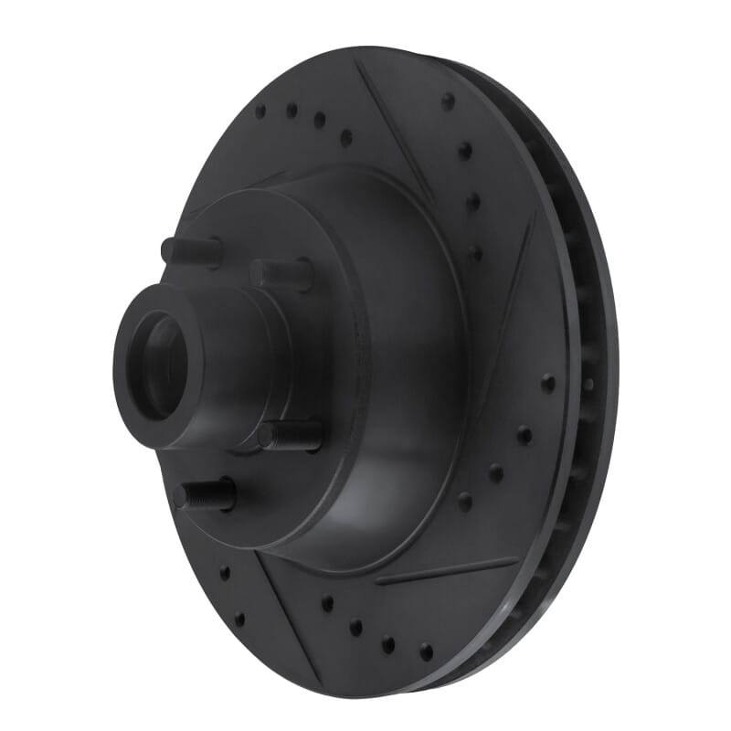 R1 71-81 Chrysler New Yorker Front Right Drilled & Slotted Black Brake Rotor thumbnail 2