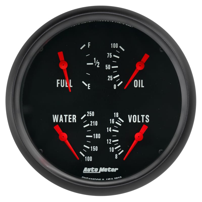 Autometer Z-Series Quad 5in. - 0 OhmE-90 OhmF