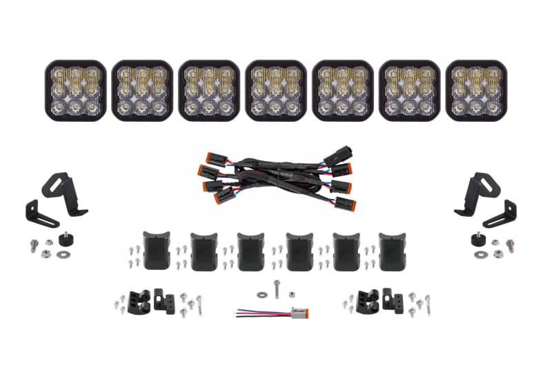 Diode Dynamics SS5 Sport Universal CrossLink 7-Pod Lightbar - White Driving