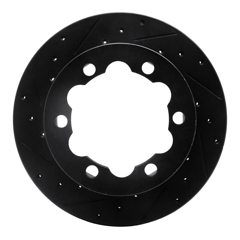 R1 02-06 Dodge Sprinter 3500 Rear Left Drilled & Slotted Black Brake Rotor