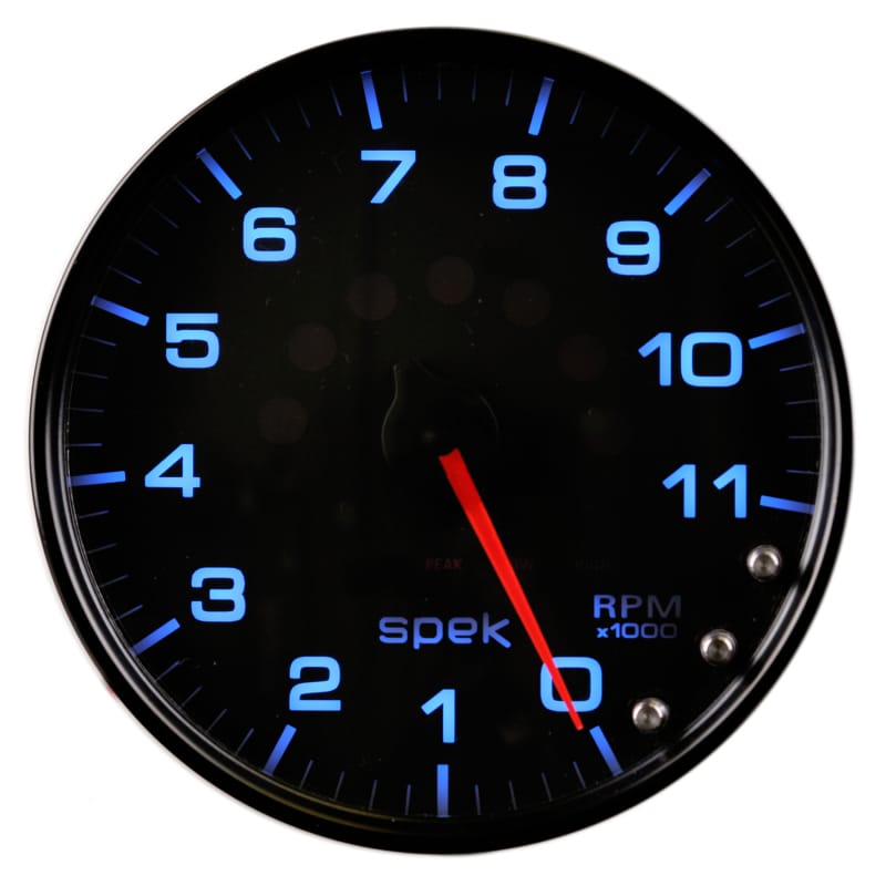 Autometer Spek-Pro Gauge Tachometer 5in 11K Rpm W/Shift Light & Peak Mem Black/Black - P23932 thumbnail 2