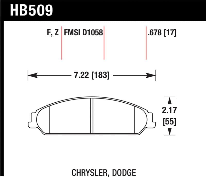 Hawk 05 Chrysler 300C w/ Perf. and HD Suspension HPS Street Front Brake Pads