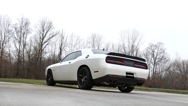 Corsa 15-16 Dodge Challenger Xtreme Cat-Back Dual Rear Exit with Twin 3.5in Polished Pro-Series Tips thumbnail 2