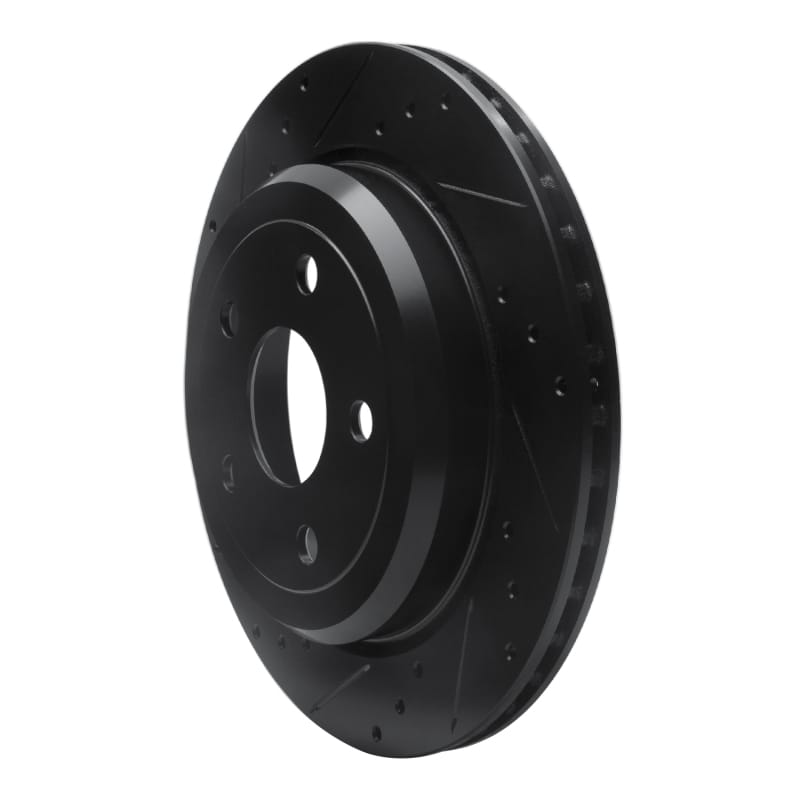 R1 11-25 Dodge Durango Rear Left Drilled & Slotted Black Brake Rotor thumbnail 2