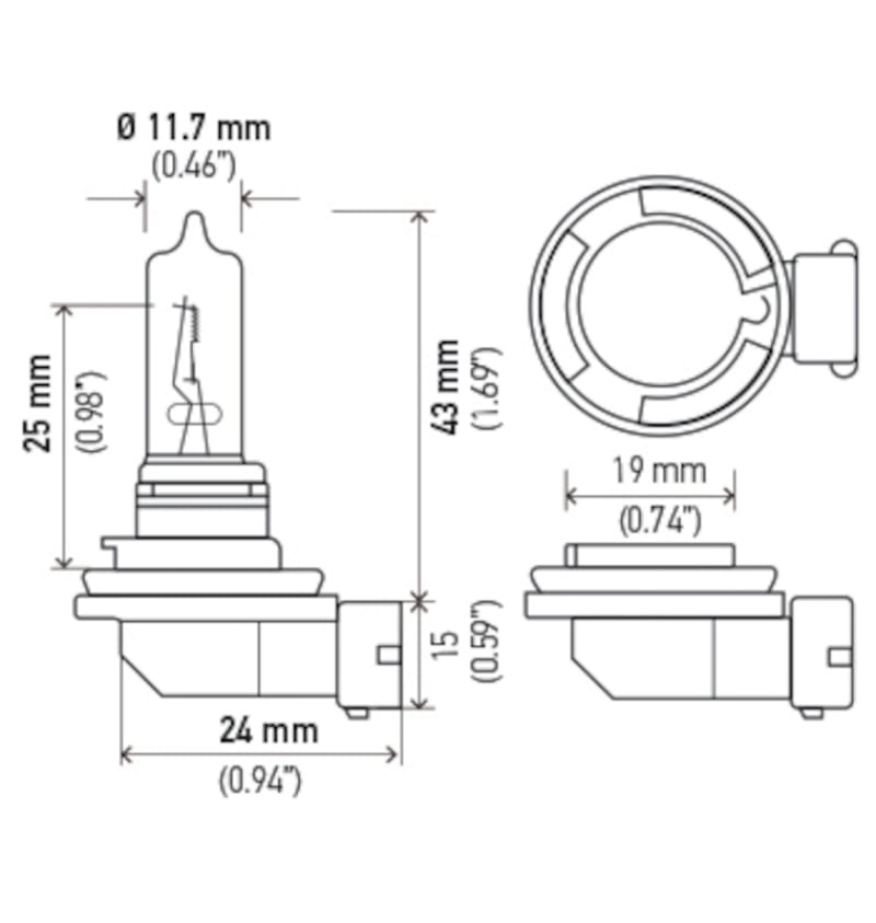 Hella Bulb H9 12V 65W PGJ19-5 T4 thumbnail 2