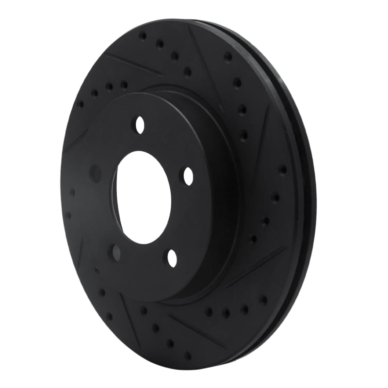 R1 93-97 Chrysler Intrepid Front Right Drilled & Slotted Black Brake Rotor thumbnail 2