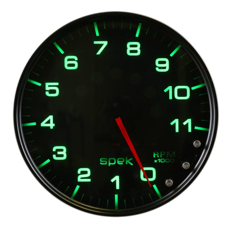 Autometer Spek-Pro Gauge Tachometer 5in 11K Rpm W/Shift Light & Peak Mem Black/Smoke/Black thumbnail 3
