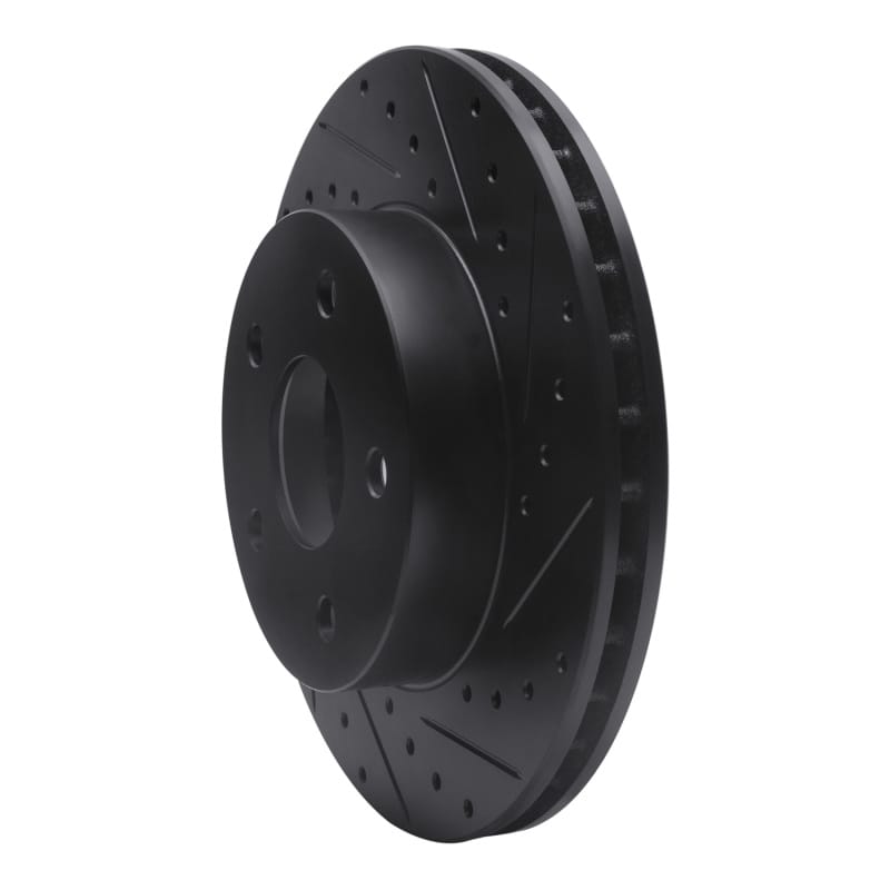 R1 99-04 Jeep Grand Cherokee Front Right Drilled & Slotted Black Brake Rotor thumbnail 2