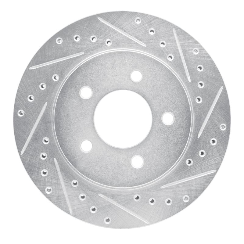 R1 91-02 Chrysler Voyager Front Right Drilled & Slotted Silver Brake Rotor