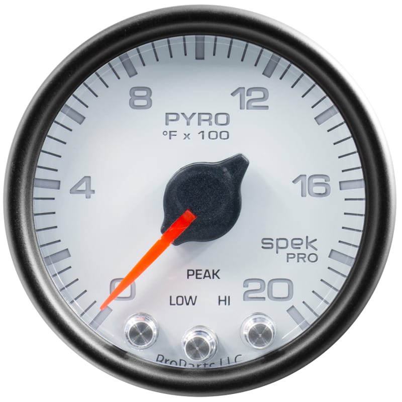 Autometer Spek-Pro Gauge Pyro. (Egt) 2 1/16in 2000f Stepper Motor W/Peak & Warn Wht/Blk - P31012 thumbnail 2