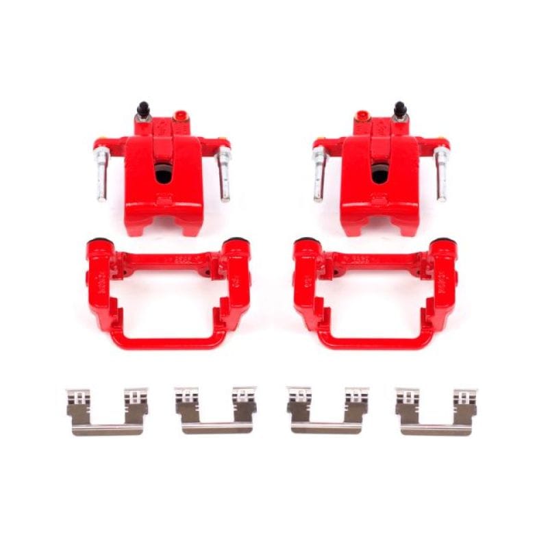 Power Stop 05-19 Chrysler 300 Rear Red Calipers w/Brackets - Pair - S4992